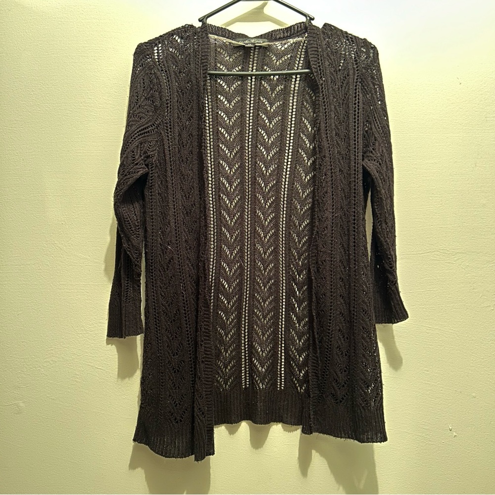 Elegant black Open-Front Sweater